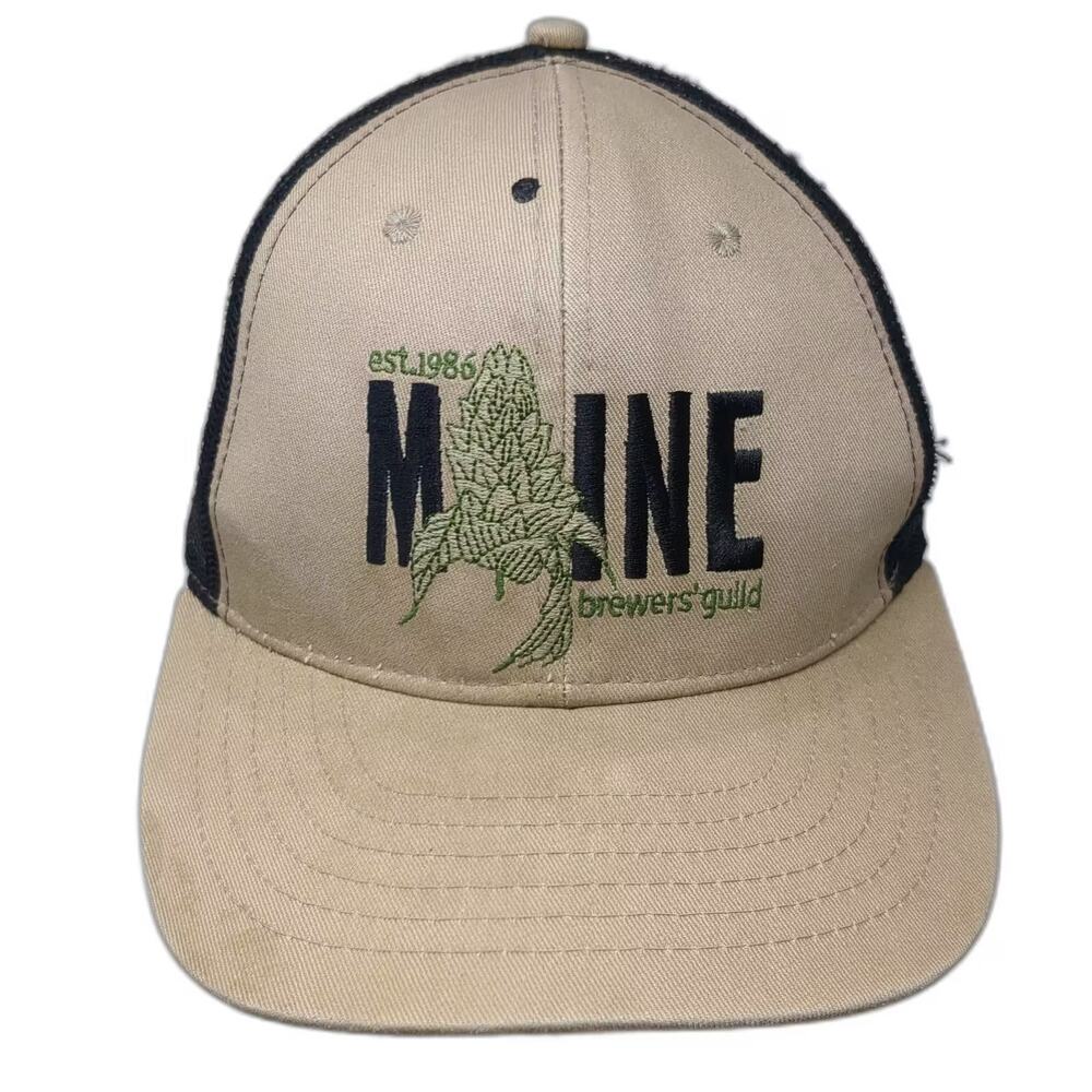 Brewery Branding Co Trucker Hat Beige Black Maine Brewers Guild Hops One Size